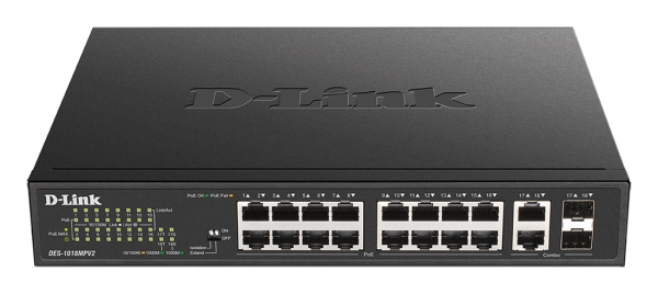 D-Link выпустила коммутаторы с увеличенной дальностью PoE - модели DES-1018MPV2 и DSS-100E-6P