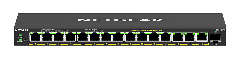 netgear анонсировала новые коммутаторы gs316ep и gs316epp с большим бюджетом poe